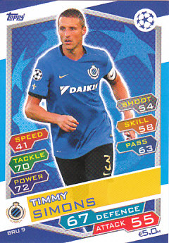 Timmy Simons Club Brugge 2016/17 Topps Match Attax CL #BRU09